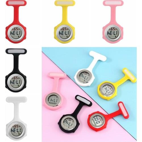 Silicone Nurse FOB Pocket Watch Rubber Digital Nurse Watches Brooch Lapel Medical Clock Gift for Nursing Doctor Hospital Clock