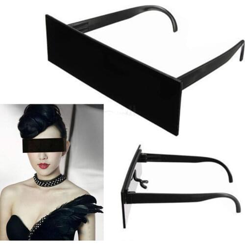 New Fancy Glasses Photobooth Props Censorship One-piece Black Eye Covered Bar Internet Sunglasses for Costume Xmas Party Cosplay