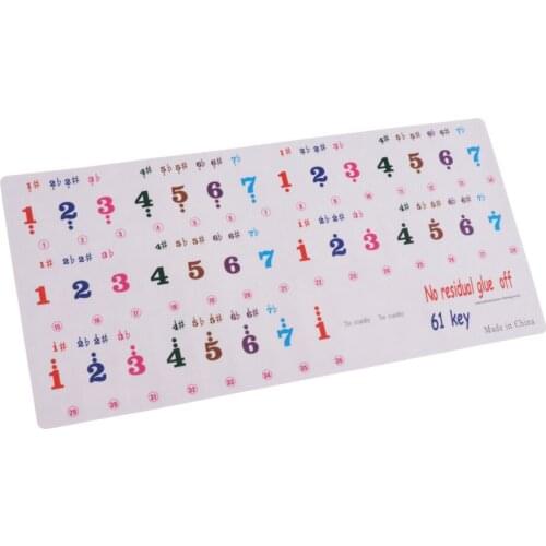 Adhesive 61 Key Keyboard Sticker Clearly Note Keyboard Instrument Accessory for Kids 9.25x4.41inch