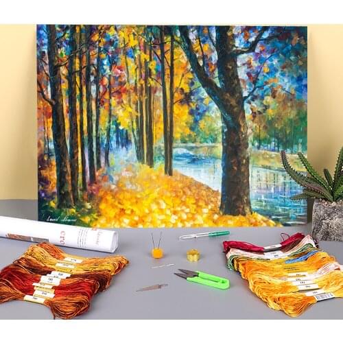 The Light Emotions Printed Canvas 11CT Cross-Stitch Kit DIY Embroidery DMC Threads Painting Needlework Craft Sewing Stamped