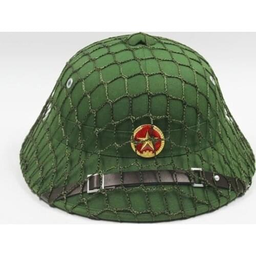 Vietnam War Army Cap NVA Vietcong VC Pith Helmet Outdoor Hat Green Colour With Red Star Badge Helmet net