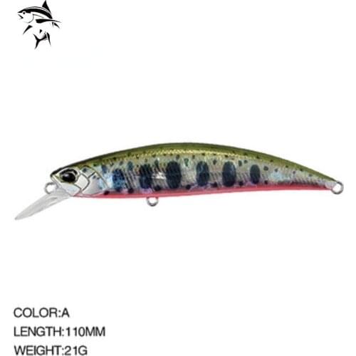 SPEARHEAD RYUKI 110 Wobbler Fishing Lure 110mm 21g Plastic Sinking Minnow Bass Pike Artificial Hard Bait 2021