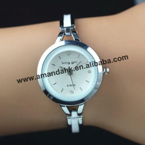 Wholesale King Girl 9220 Fashion Rose Gold Tone Watch Round Dial Crystal Rhinestone Watch Women Elegant Dress Quartz Wristwatch