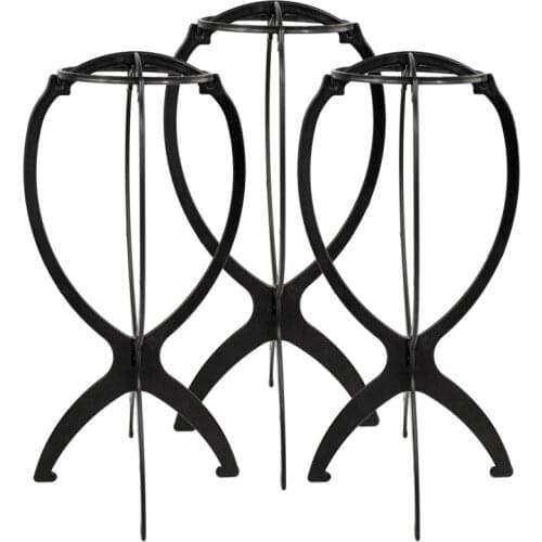 10Pcs Stable Durable Wig Stand For Beauty Salon Use Plastic Folding Wig Hat Cap Display Holder Stand Tool Pink Black Color