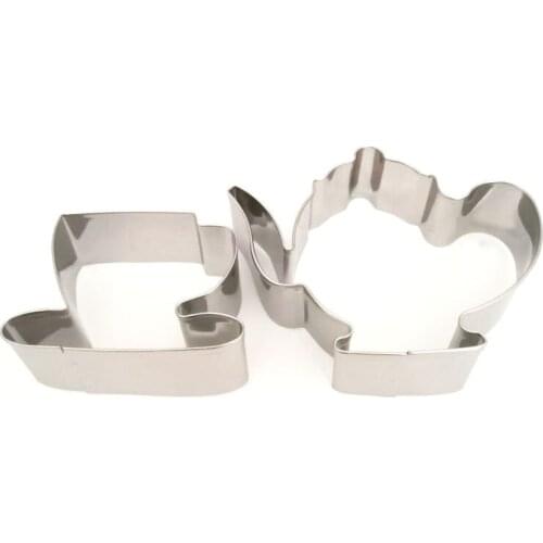 2pcs Tea Cup Tea Pot Cookie Cutter Set Stainless Steel Pastry Biscuit Fondant Cutter Tools Baking Accessories