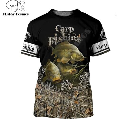 2020 summer Fashion Men t shirt Carp fishing / Hunting deer and Bear 3D Printed T shirts Unisex Harajuku shirt Casual tee tops