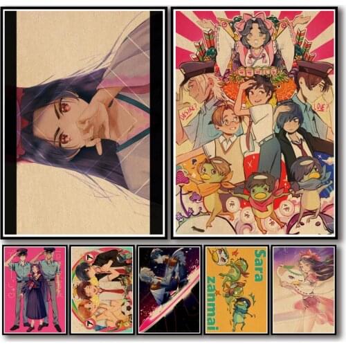 50 Designs Anime Sarazanmai Kraftpaper Poster Protagonist Artwork Fancy Wall Sticker for Coffee House Bar