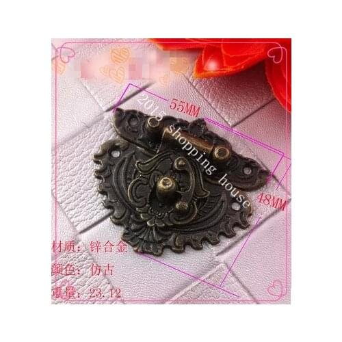 Buckle accessories 55*48MM medium alloy buckle antique wooden box panel box buckle lock