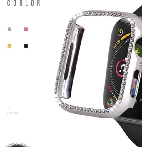 Diamond Watch Case For Apple Watch Cover 44mm 40mm Series 6 5 4 3 2 1 42mm 38mm iwatch SE Smart Wacth Protective Accessories