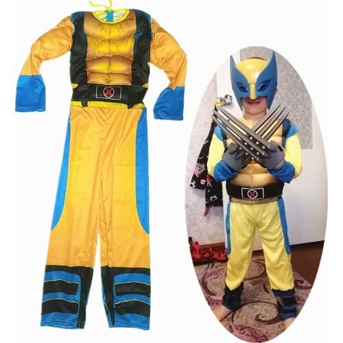 Child Wolverines Cosplay Costume Kids Boys Superhero Halloween/Carnival Cosplay Party Fancy Jumpsuit