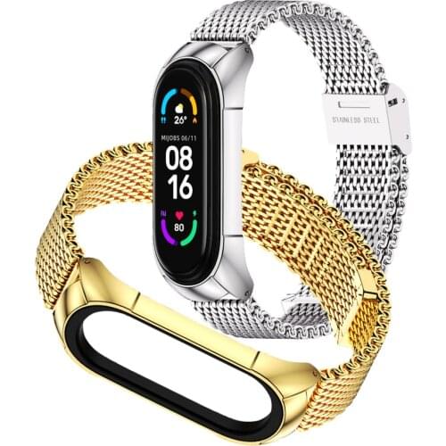For Mi Band 6 5 4 3 Strap Metal Bracelet TF2 Style Wristband Watch NFC Global Version