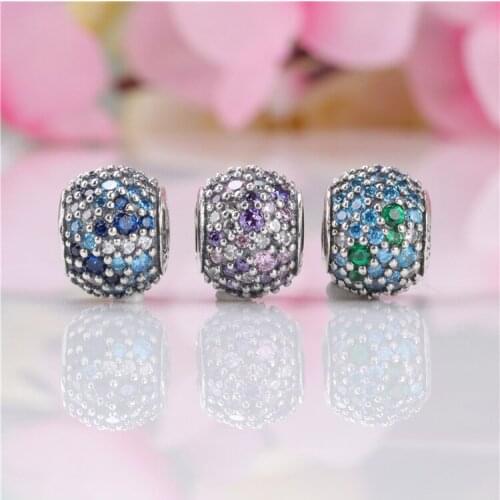 DoDoFly Genuine 925 sterling silver Colorful zircon beads fit original bracelet DIY Jewelry
