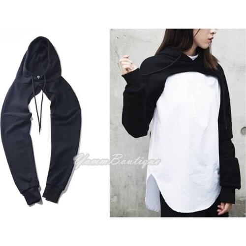 Hoody Short Pullovers Sweatshirt for Women Crop Tops Black Womens Hooded Sweatshirts Lace Up Casual Clothing