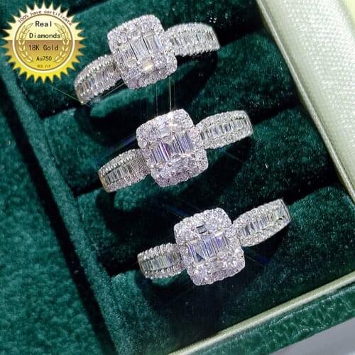 18k white gold 0.5ct Natural Real Diamond Ring Engagement&Wedding Jewellery have certificate M-003