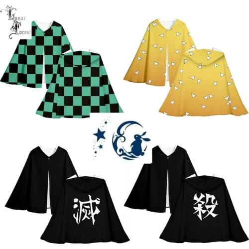 Kisatsutai Style 3D Printing Japanese Anime Cloak Cape Cosplay Women/Men Fashion Casual Cool Coat Costumes