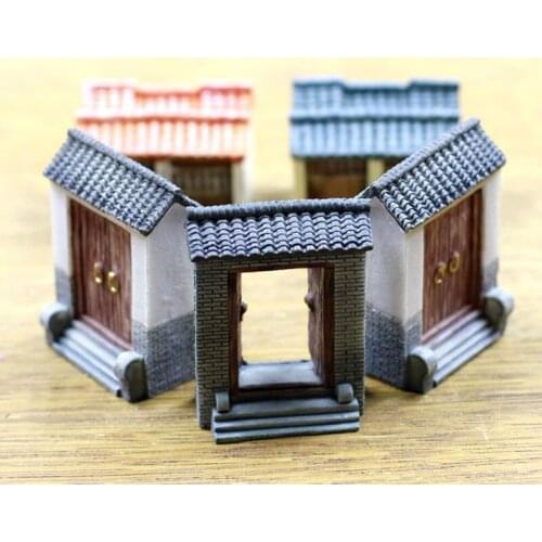 China Door History Building Miniature Fairy Garden Home Houses Decoration Mini Craft Micro Landscaping Decor DIY Accessories