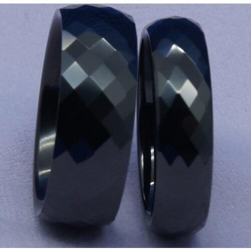 Classic facet 6mm black hi-tech scratch proof ceramic ring