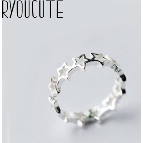 New Trendy Personality Punk Star Rings For Women Lady Resizable Size Rings Party Jewelry Charm Gifts 2021