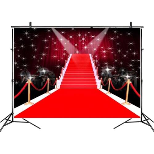 Red Stage Backdrop Party Photography Background Photo Booth Studio Decor