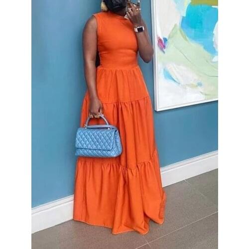 Summer Dresses for Women African Ladies Dress Sleeveless Evening Gowns Elegant Outfit Party Clothing African Dress Women