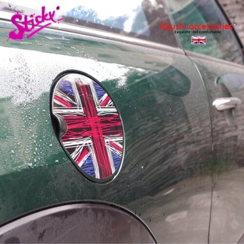 STICKY Mini Modified Fuel Tank Cap Car Stickers Cooper F56 F55 Fuel Cap Decorative Car Stickers Waterproof Sunscreen