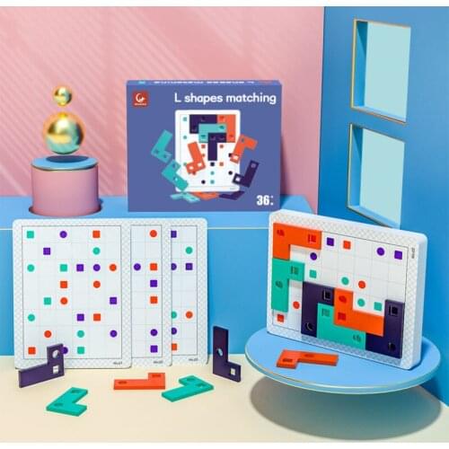 Children Logical Thinking Shape Matching Cognitive Early Education Toys L Square Parent Child Interactive Desktop Games