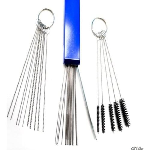 Motorcycle Car Carburetor Jets Cleaning Tool Needles Brushes Set For Carb Jet injector nozzle Spray gun Airbrush Clean tools