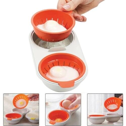 Egg Steamer for Microwave Oven Perfect Boiled Egg Divider Yolk Mold Double Layer Eggs Cooker Cooking Kitchen Tools Home Gadgets