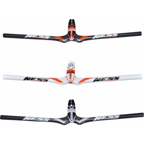 Full 3K Carbon Fibre Bike Mountain Integrated Handlebar With Stem Bicycle MTB Flat Handlebar One-shaped Handlebar Matte/Glossy