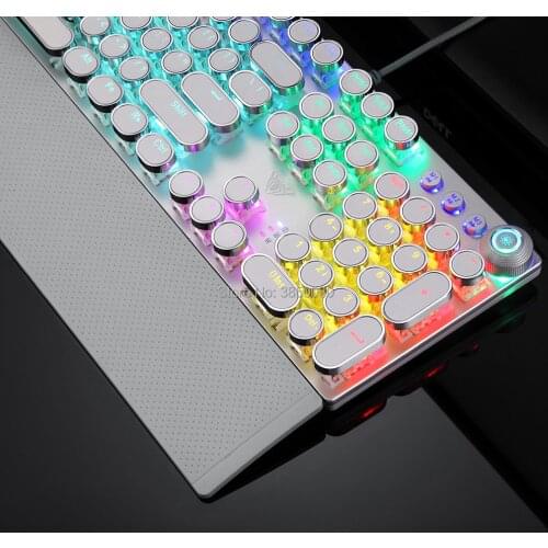 Wired Gaming Mechanical Keyboard Blue Black Brown Switch 104keys Anti-ghosting Russian/US LED Backlit LED For Gamer Laptop