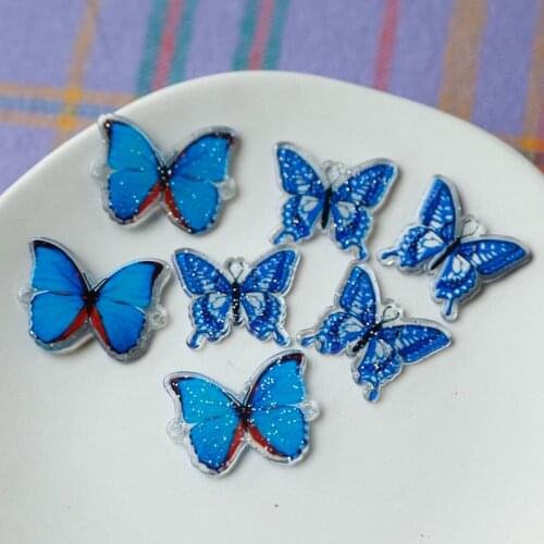 Resin Butterfly Earrings Pendant Necklace DIY Handmade Accessories Jewelry Material