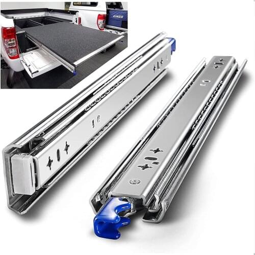 Heavy Duty Drawer Slides 34 Inch with Lock 185 lb Bearing Capacity Full Extension 3 Section Drawer Runners Industrial Rails