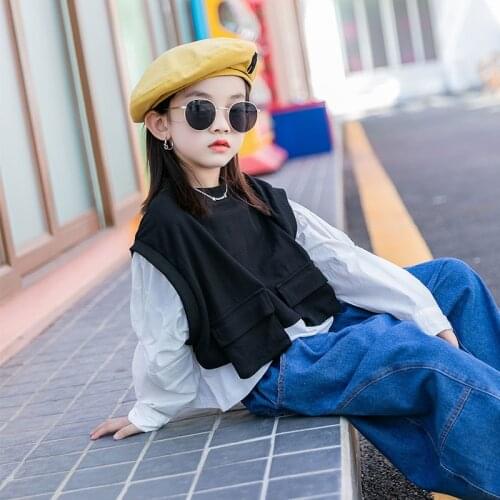 Girls' Sweatshirts Babys Kids Outwear 2021 Cool Spring Autumn Top Teenagers Pullover Formal Sport Cotton Childrens Clothing