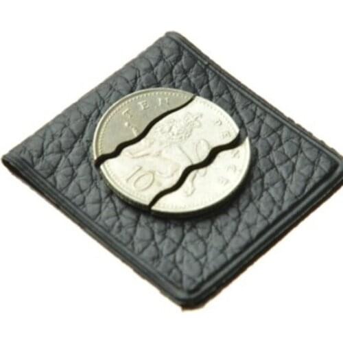 Three Folding Coin Bite Out Coin Penny Version Coin To Bottle Magic Tricks Close Up Accessories Illusion Mentalism