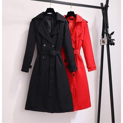 Oversized Windbreaker Women With Belt Plus Size Coat 2020 Autumn Korean Loose Long Trench Coat Outerwear Female 5XL 6XL