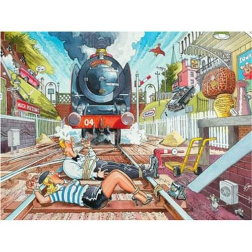 YIKEE diamond painting train,cross stitch diamond,diamond mosaic paintings Y481