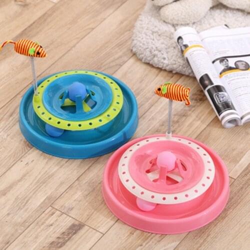 Funny Pet Toys Cat Crazy Ball Disk Interactive Amusement Plate Mouse Spring Cat Toys Turntable Pet Interactive Toys Cat Supplies