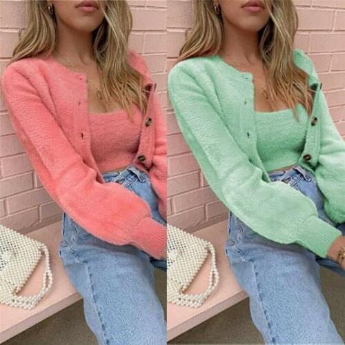 Women Teddy Bear Fleece Cardigan Sweatshirt+Tops 2Pcs Long Sleeve Autumn Winter Warm Coat Jacket Open Front Coat Jacket Outwear