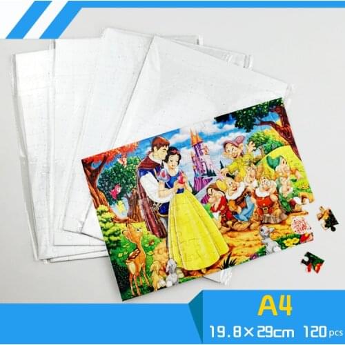 10pcs/lot Free Shipping A4 Sublimation Blank Puzzle DIY Craft Jigsaw Puzzle For Sublimation Ink Transfer