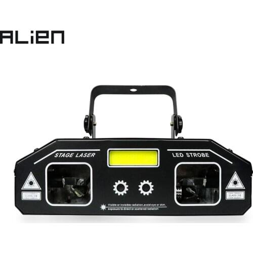 ALIEN 3 IN 1 DJ Disco Laser Beam Scanner Patterns Star Strobe Light Projector Party Holiday Bar Dance Xmas Stage Lighting Effect