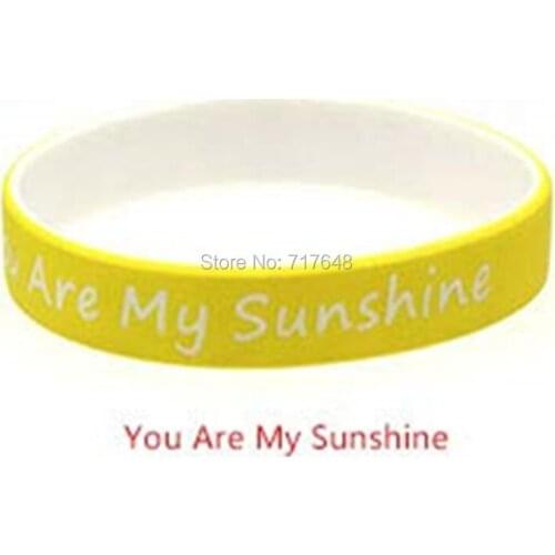300pcs Love Sentences You Are My Sunshine wristband silicone bracelets free shipping by FEDEX A