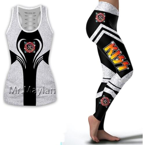 3D Digital Printing Kiss Dand Skirt Women Fashion Cutout Vest Sexy Legging Girl Leisure Vests Clothing Ropa Mujer Oversized Ship