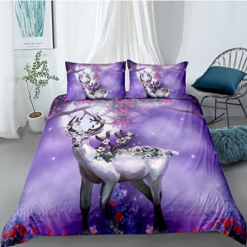 3D Design Duvet Cover Sets Bedding Sets Quilt Covers Pillow Cases King Queen Full Double Size Animal Deer Custom Home Texitle