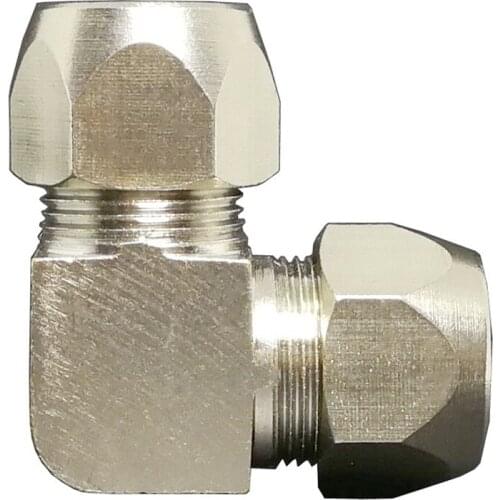Fit 4/6/8/10/12/14/16mm OD Tube Elbow 90 Degree Compression Union Fitting Nickel Plated Brass Water Gas Fuel