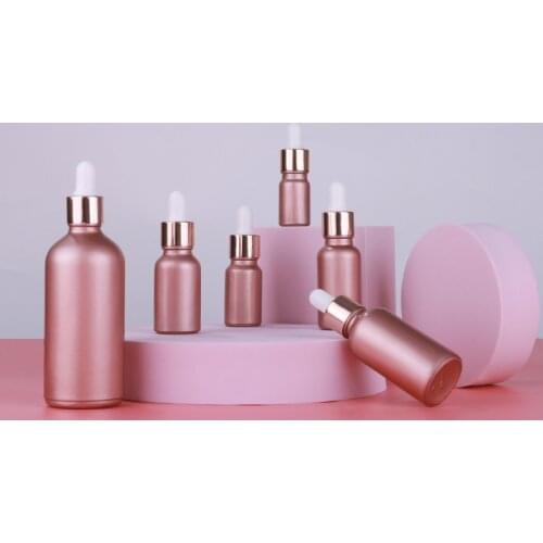 500pcs/lot Essential oil empty 10ml 20ml 30ml 50ml 100ml custom translucent rose gold glass dropper bottle