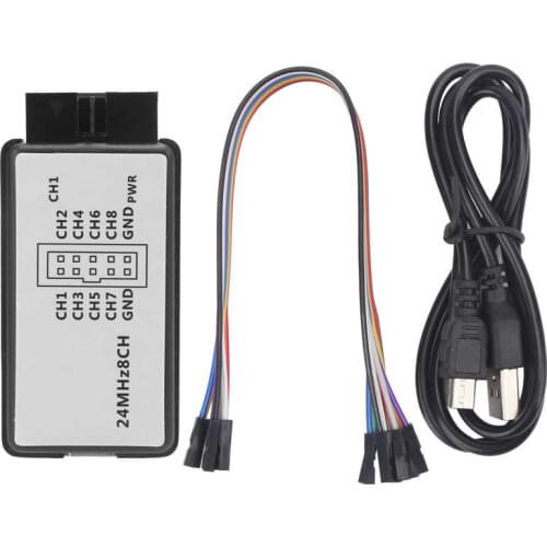 8 Channel USB Logic Analyzer Device with Cable for ARM FPGA 24MHz 0.5V-5.25V