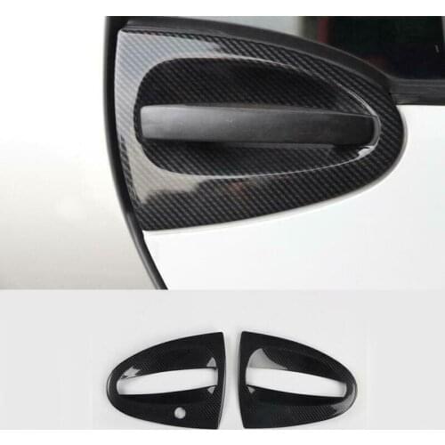 ABS Carbon Fiber Exterior Door Handle Bowl Cover Trim For Smart Fortwo 2009-2014 Car modification