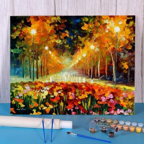 Alley Roses DIY Painting By Numbers Set Oil Paints 40*50 Paiting By Numbers Wall Paintings For Handicraft