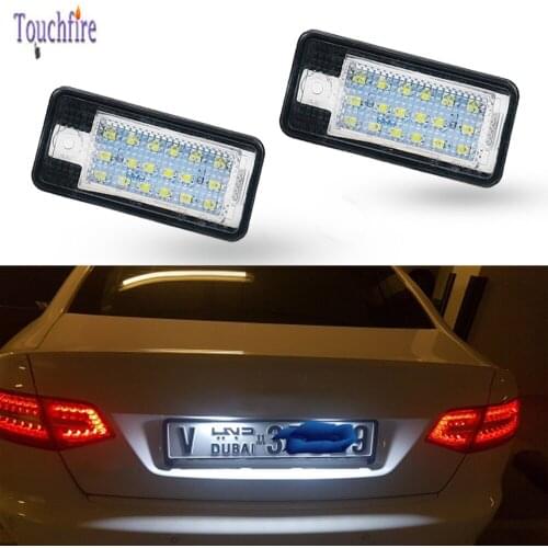 2Pcs Canbus Auto light 18 LED License Number Plate Lamp Car Styling For Audi A3 S3 A4 S4 A6 C6 B7 A5 A6 RS6 A8 S8 Q7 2007-2009