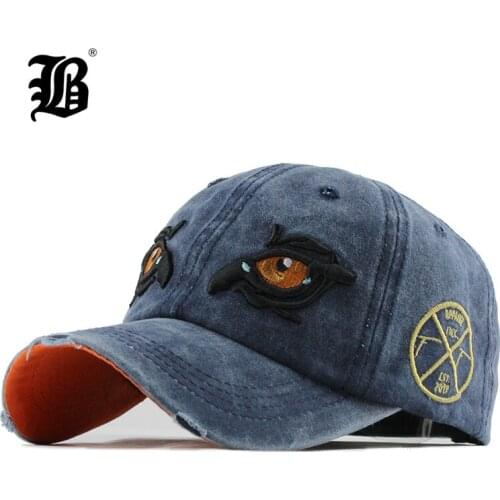 [FLB] Washed Cotton Men Cap Baseball Caps Hip Hop Snapback Dad Hat for Women cap Trucker Embroidery Eagle Eye Casquette F156